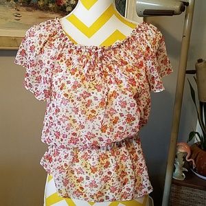 Forever 21 Pink flower blouse